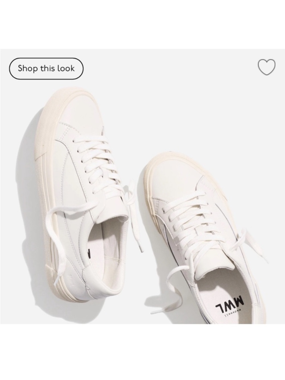 Madewell MWL Classic White Lace-Up Sidewalk Sneakers